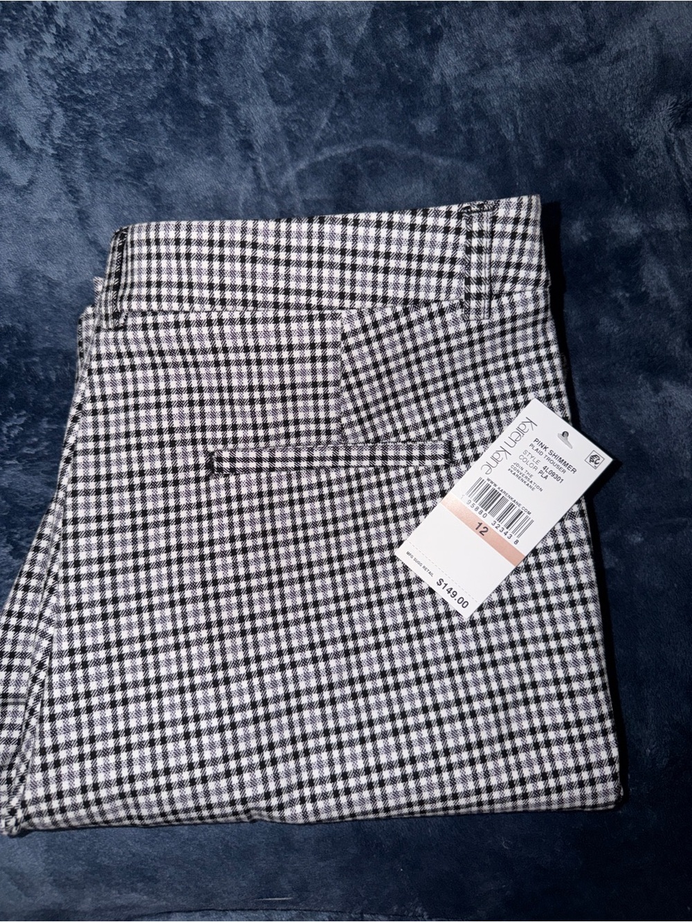 Karen Kane Black and White Gingham Flat Front Shorts BNWT
